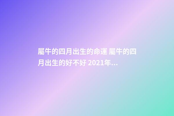 屬牛的四月出生的命運 屬牛的四月出生的好不好 2021年4月生的牛寶寶怎么樣，2021年牛寶寶農歷4月出生好不好-第1張-觀點-玄機派